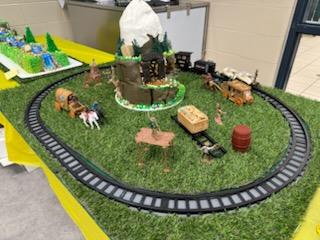 Decorated outdoor themed cake