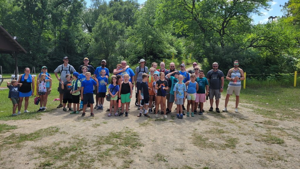 Pack 3726 group photo at camp